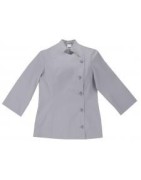Chaqueta de cocinera entallada con cuello mao