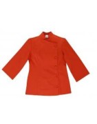 Chaqueta de cocinera entallada con cuello mao