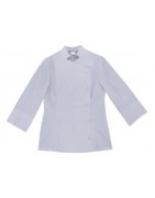 Chaqueta de cocinera entallada con cuello mao