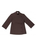 Chaqueta de cocinera entallada con cuello mao