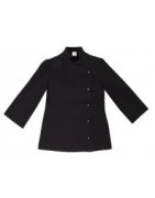 Chaqueta de cocinera entallada con cuello mao